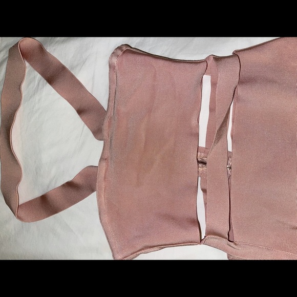 HOT MIAMI STYLES Blush Off Shoulder Bandage Dress - Picture 7 of 9